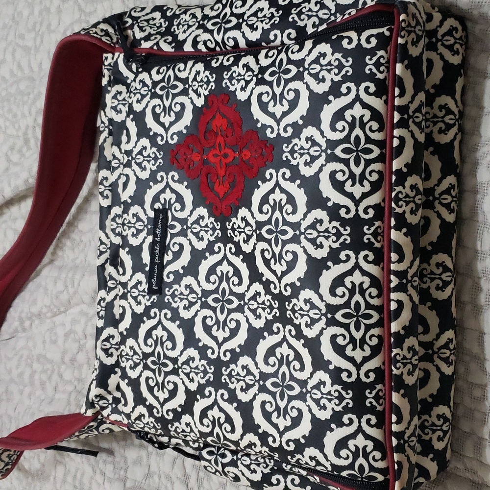 Petunia Pickle bottom red white black diaper bag